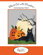 Load image into Gallery viewer, Black Cat and Pumpkins Machine Applique Pattern