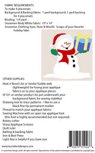 Load image into Gallery viewer, ☃️ Festive Snowman Placemats Sewing Appliqué Pattern -#LKD-0466