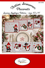 Load image into Gallery viewer, ☃️ Festive Snowman Placemats Sewing Appliqué Pattern -#LKD-0466