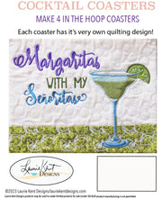 Load image into Gallery viewer, Cocktail Coasters Embroidery CD by Laurie Kent Designs