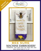 Load image into Gallery viewer, ๐ Bee Sure to Wash Your Hands - Instant Download Embroidery Design