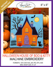 Load image into Gallery viewer, 👻 House of Boo & Kitty – Machine Embroidery Instant Download 8" X 8" Hoop Size 🎃