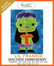 Load image into Gallery viewer, 🎃 Lil Frankie Machine Embroidery Design - Instant Download File
