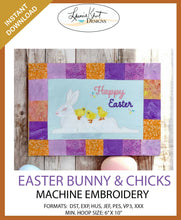 Load image into Gallery viewer, 🐰 Easter Bunny & Chicks Embroidery Instant File