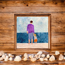 Load image into Gallery viewer, Dad and Child on the Beach - Instant Embroidery Download Design