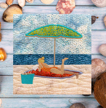 Load image into Gallery viewer, Girl Reading on the Beach - Instant Embroidery Download Design