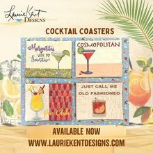 Load image into Gallery viewer, Cocktail Coaster Embroidery USB by Laurie Kent Designs
