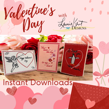 Load image into Gallery viewer, Cherub Valentines' Card - Embroidery Instant File
