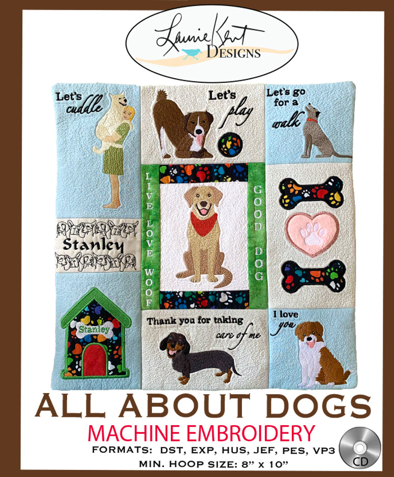 All About Dogs Machine Embroidery CD