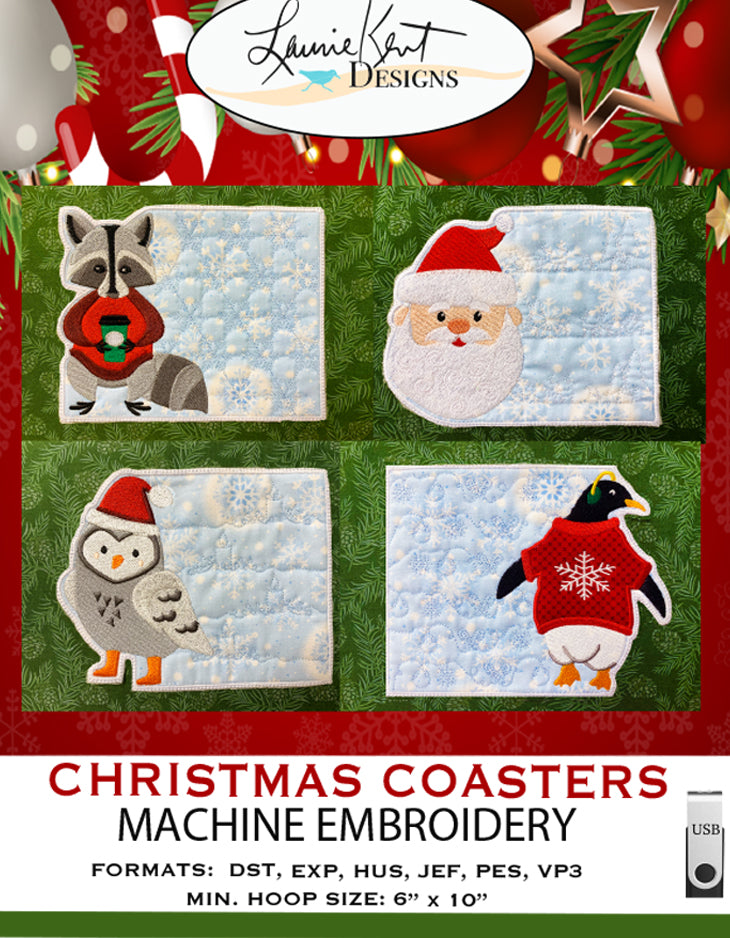 Christmas Coasters - Embroidery USB