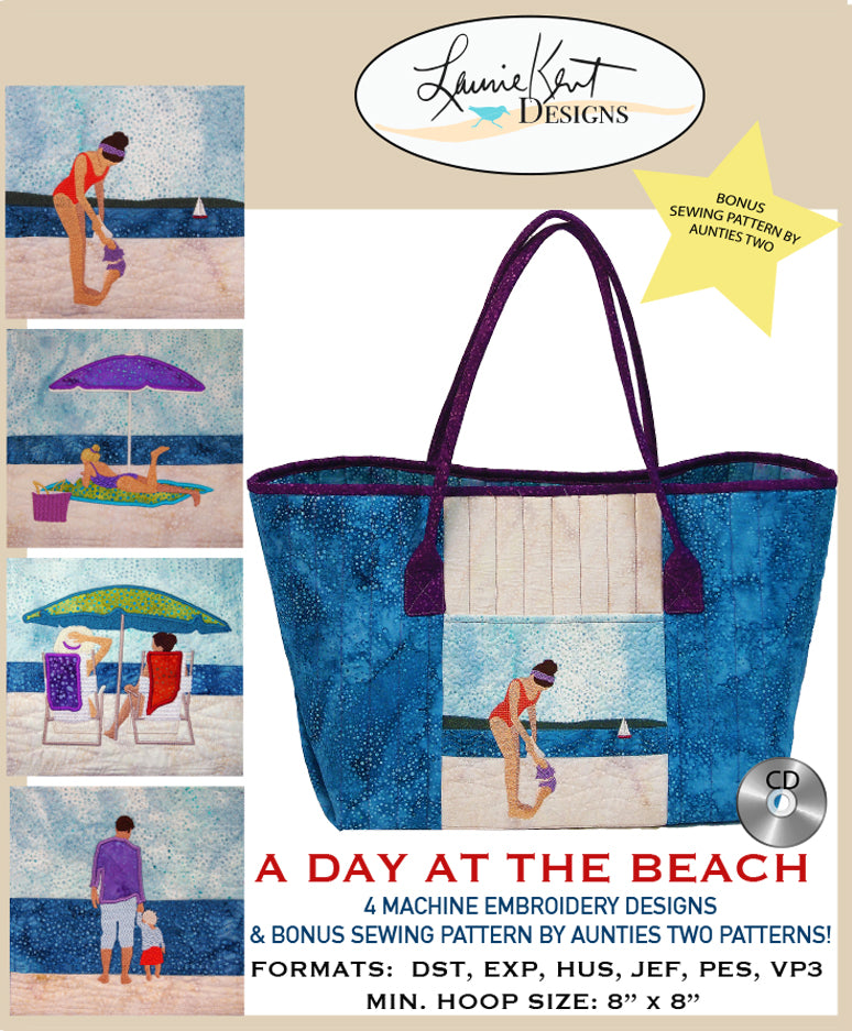 A Day at the Beach CD Machine Embroidery & Sewing Pattern