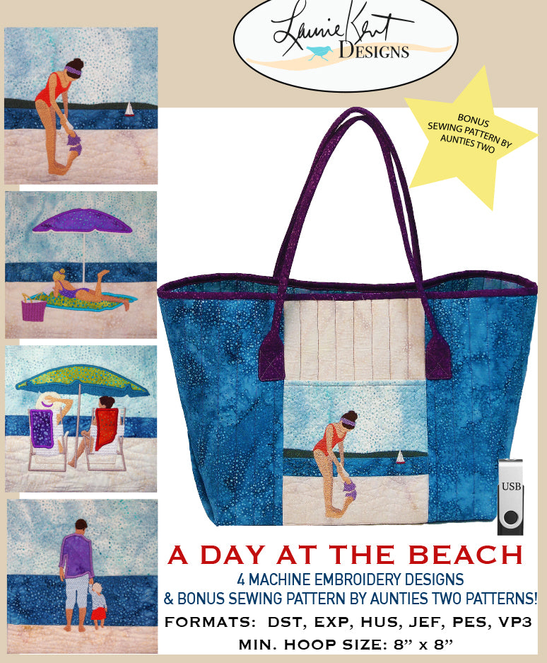 A Day at the Beach USB Machine Embroidery & Sewing Pattern