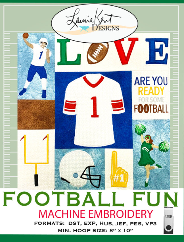 Football Fun - Machine Embroidery - USB