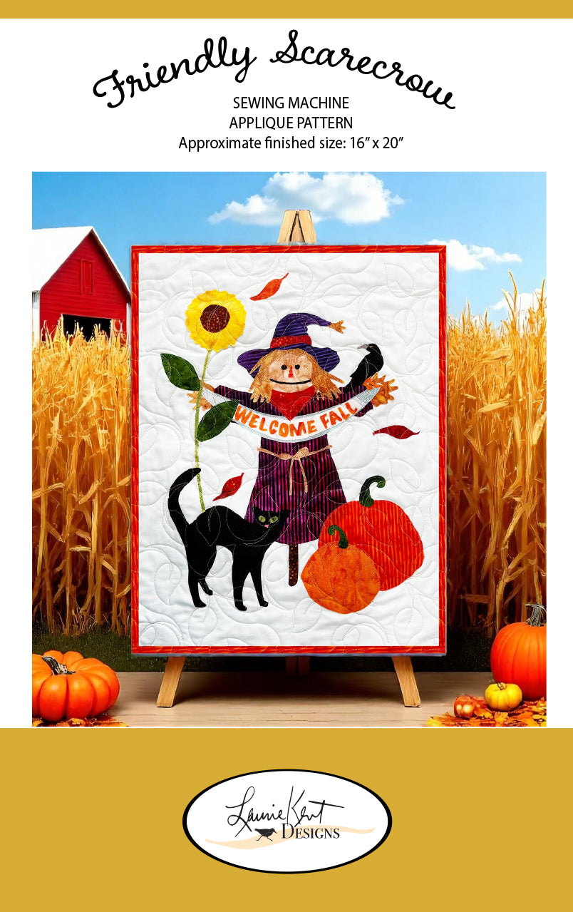 Friendly Scarcrow - Sewing Applique Pattern
