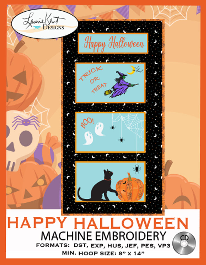 Happy Halloween Embroidery Design CD File