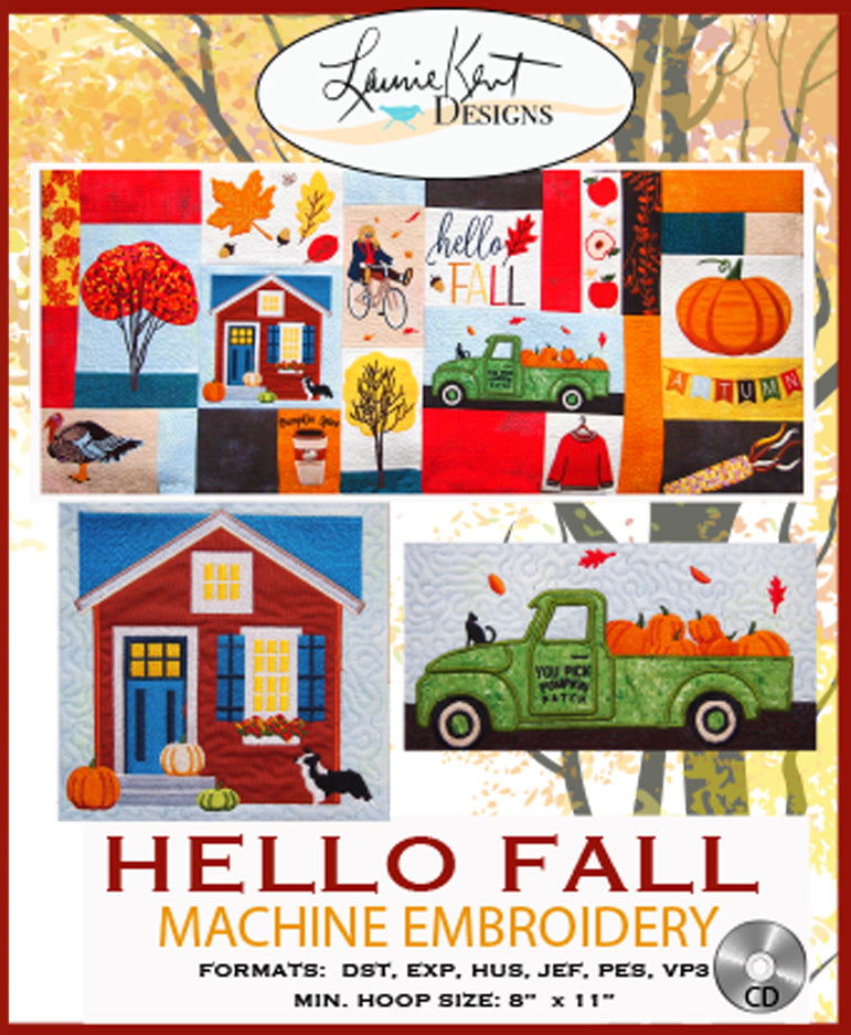 Hello Fall Embroidery CD