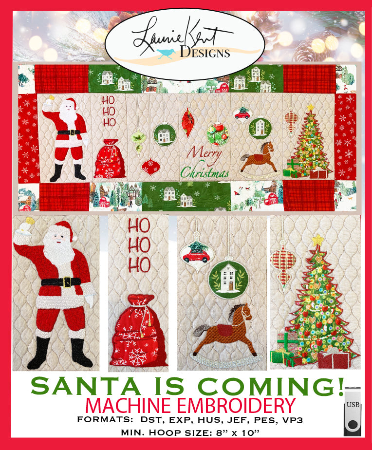 Santa Claus is Coming! USB Embroidery
