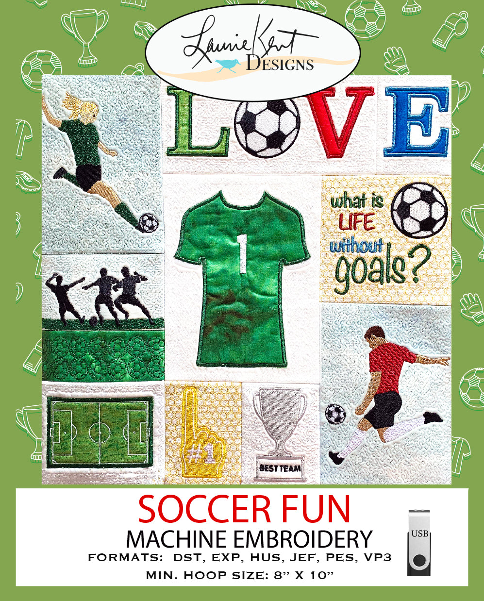 Soccer Fun- Machine Embroidery - USB