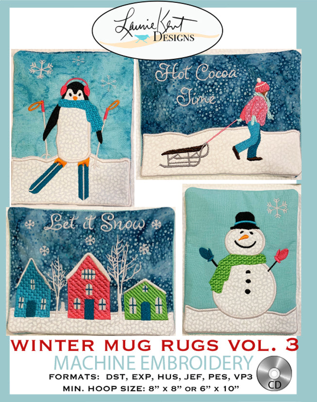 Winter Mug Rugs -  Vol III Embroidery CD