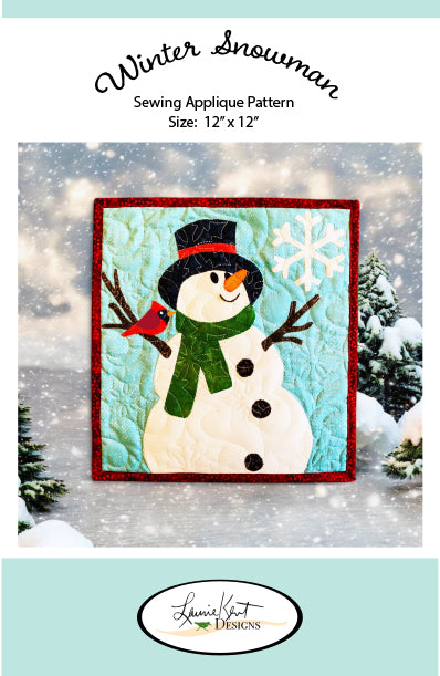 Winter Snowman - Sewing Applique Pattern