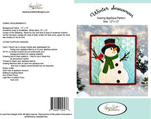 Load image into Gallery viewer, Winter Snowman - Sewing Applique Pattern
