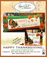Load image into Gallery viewer, Happy Thanksgiving Bench Pillow Design Files USB
