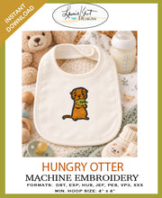 Load image into Gallery viewer, 🦦 Hungry Otter - Machine Embroidery Instant Download
