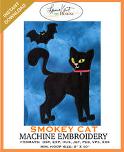 Load image into Gallery viewer, 🐈 Lil Smokey Machine Embroidery Design – Instant Download  🎃
