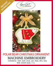Load image into Gallery viewer, 🐻‍❄️A Polar Bear Full of Christmas Cheer - Instant Embroidery Download 🎄
