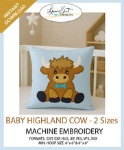 Load image into Gallery viewer, 🐮 Baby Highland Cow – ITH Instant - Embroidery Download 🧵
