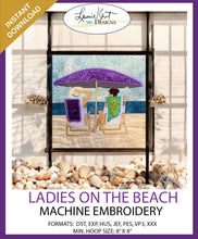 Load image into Gallery viewer, 😎 Ladies on the Beach - Instant Embroidery Download Design
