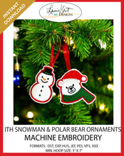 Load image into Gallery viewer, Polar Bear &amp; Snowman "ITH" Embroidery Downloadable Files - TWO Files:)
