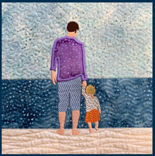 Load image into Gallery viewer, Dad and Child on the Beach - Instant Embroidery Download Design
