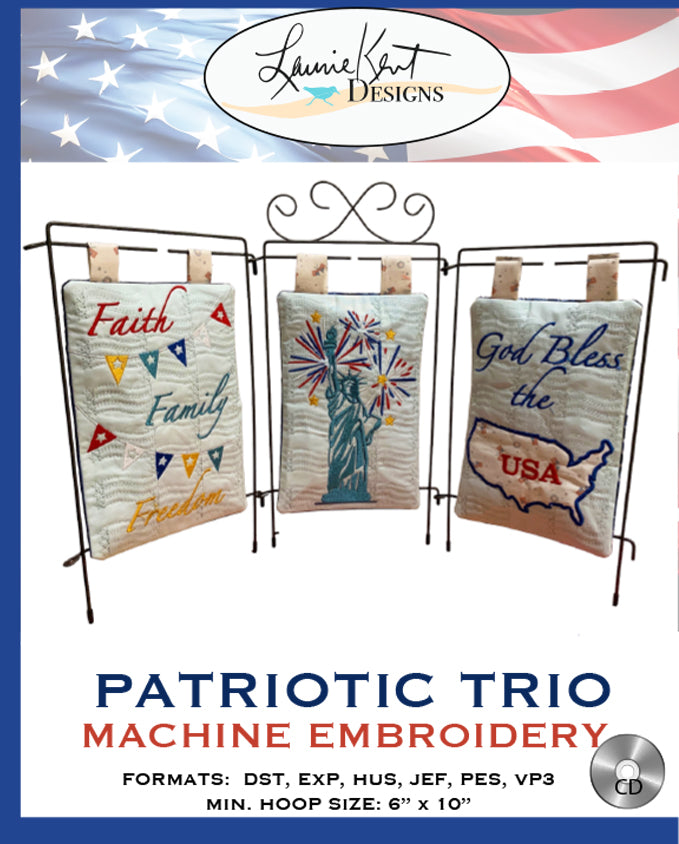 Patriotic Trio Machine Embroidery CD