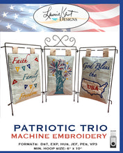 Load image into Gallery viewer, Patriotic Trio USB Machine Embroidery
