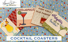 Load image into Gallery viewer, Cocktail Coaster Embroidery USB by Laurie Kent Designs
