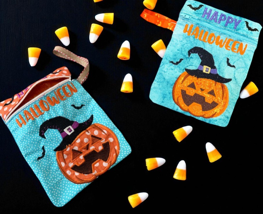 Pumpkin Treat Bag - ITH  Embroidery Design - Instant Download